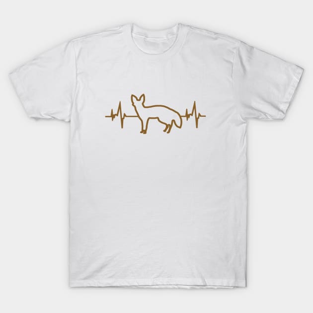 ECG heartbeat desert fox scoop dog prairie love T-Shirt by FindYourFavouriteDesign